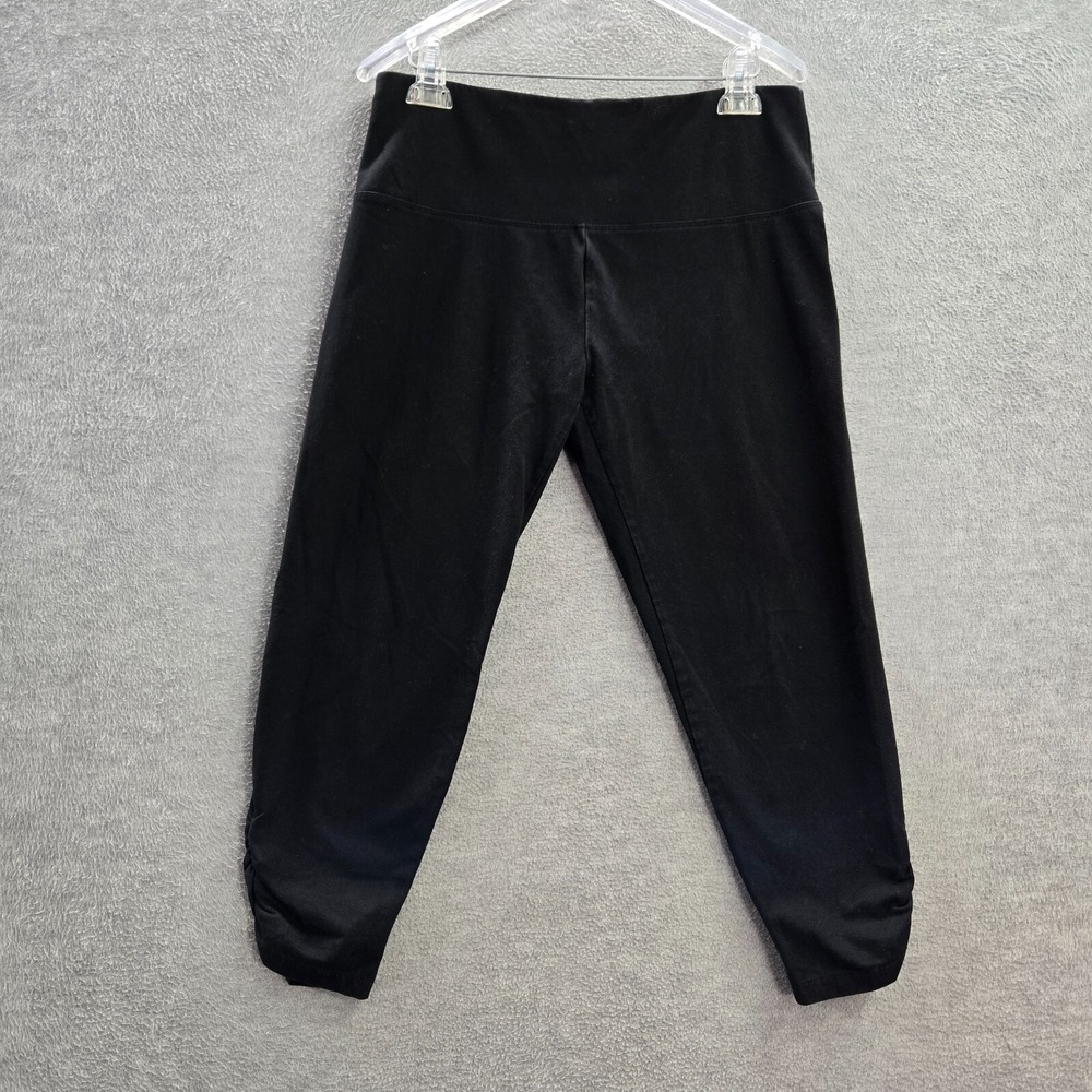 Soft Surroundings Women Activewear Pants Large Black Crop Leggings 23 in Inseam